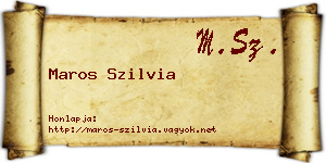 Maros Szilvia névjegykártya