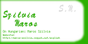 szilvia maros business card